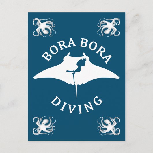 Duiken met mantaroggen bij Bora Bora Briefkaart (Voorkant)