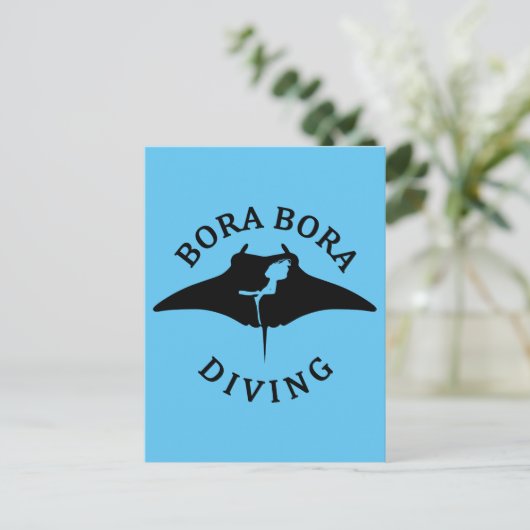 Duiken met mantaroggen bij Bora Bora Briefkaart (Staand voorkant)