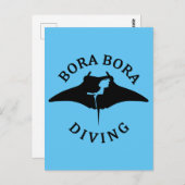 Duiken met mantaroggen bij Bora Bora Briefkaart (Voorkant / Achterkant)