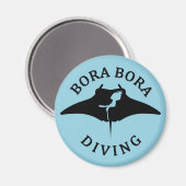 Duiken met mantaroggen bij Bora Bora Magneet (Voorkant / Achterkant)