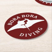 Duiken met mantaroggen bij Bora Bora Ronde Kartonnen Onderzetter (Gebogen)