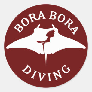 Duiken met mantaroggen bij Bora Bora Ronde Sticker