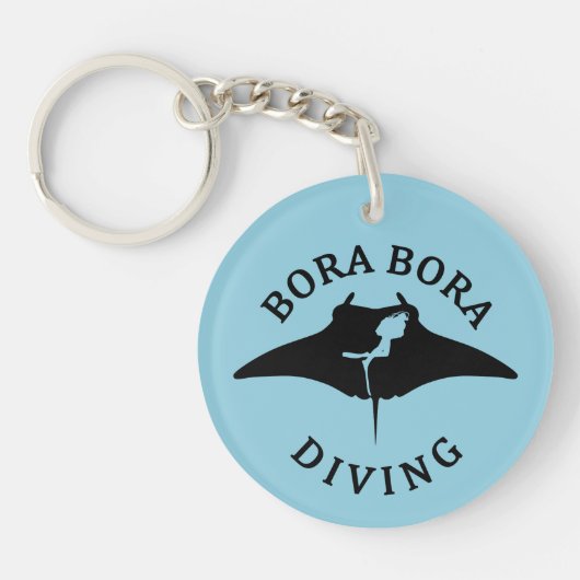 Duiken met mantaroggen bij Bora Bora Sleutelhanger (Voorkant)