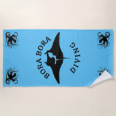 Duiken met mantaroggen bij Bora Bora Strandlaken (Voorkant)