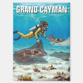 Duiken met pijlstaartroggen in Grand Cayman Travel Magneet (Voorkant)