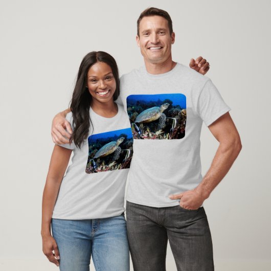 Duiken met schildpad en vis t-shirt (Unisex)