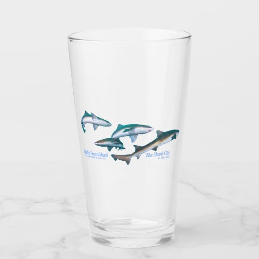 Duiken met Shark Drinkware Set Glas (Voorkant)