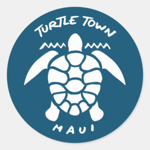 Duiken met Zeeen schildpadden - Turtle Town Maui Ronde Sticker
