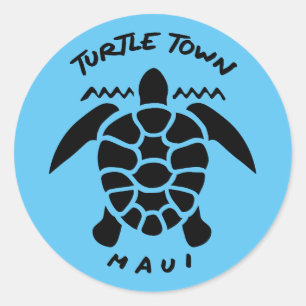 Duiken met Zeeen schildpadden - Turtle Town Maui Ronde Sticker