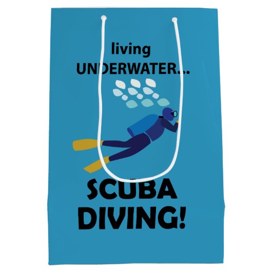 Duiken onder water duiken duiken medium cadeauzakje (Achterkant)