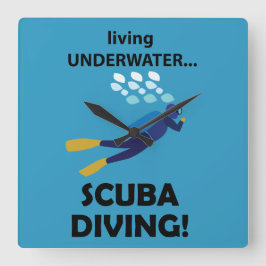 Duiken onder water duiken duiken vierkante klok