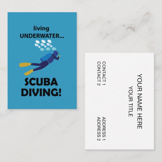 Duiken onder water duiken duiken visitekaartje (Voorkant / Achterkant)