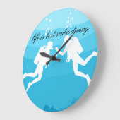 Duiken onder water thema grote klok (Hoek)