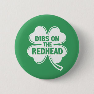 Duiken op de roodharige witte St. Patrick's Day Ronde Button 5,7 Cm