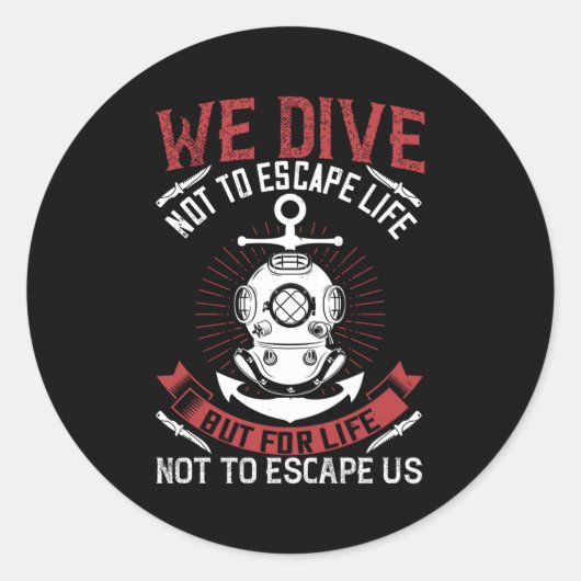 Duiken - ronde sticker (Voorkant)