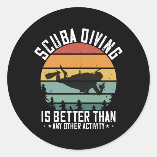 Duiken - Scuba-duiken is beter dan alles Ronde Sticker (Voorkant)