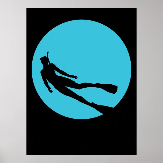 Duiken Silhouet Poster (Voorkant)