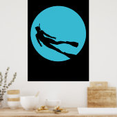 Duiken Silhouet Poster (Keuken)