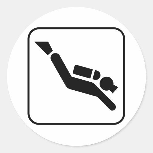 Duiken Symbool Sticker (Voorkant)