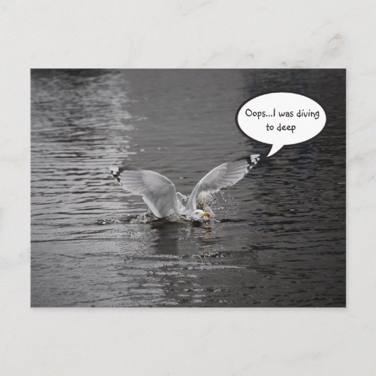 Duiken tot diep briefkaart (Voorkant)