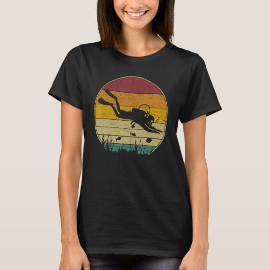 duiken van de Retro Ocean Scuba T-shirt (Voorkant)