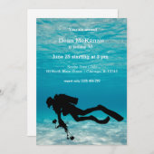 Duiken verjaardagsfeestje kaart (Voorkant / Achterkant)