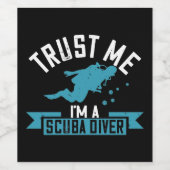 Duiken - Vertrouw me dat ik een duiker ben Wijn Etiket (Enkel label)