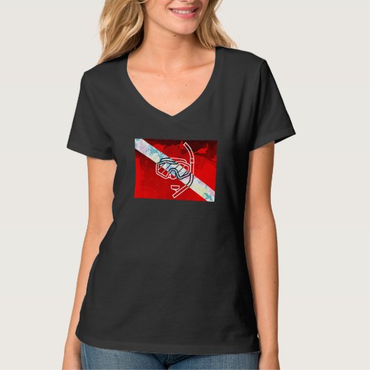 Duiken Vlag Snorkel Duikmasker Duiker Sn T-shirt (Voorkant)