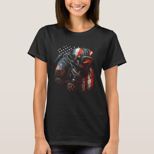 Duiken VS Vlag Amerikaanse Duiker T-shirt (Voorkant)