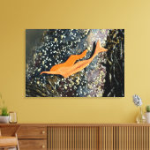 duiken zeemeermin verpakt canvas afdruk (Insitu (Woonkamer))