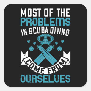 Duiken - Zelfgemaakte Scuba-duikproblemen Vierkante Sticker