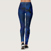 Duikend in Bliss dark blue goudmarmer custom diy Leggings (Achterkant)
