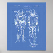 Duikend Suit 1945 Patent Art Blueprint Poster (Voorkant)