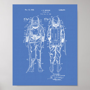 Duikend Suit 1945 Patent Art Blueprint Poster