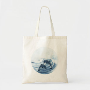 Duikende dolfijnen in het surf tote bag
