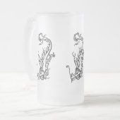 Duikende Draak Matglazen Stein Matglas Bierpul (Voorkant links)