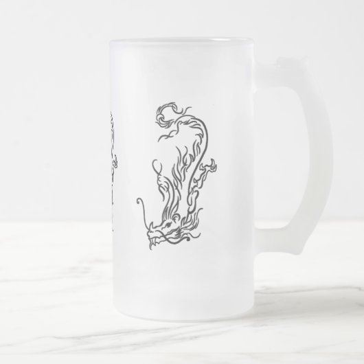 Duikende Draak Matglazen Stein Matglas Bierpul (Rechts)