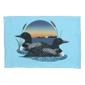 Duikende futen bij zonsondergang Blauw meer natuur Kussensloop (Voorkant)