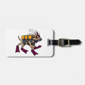 Duikende Hond Bagage Labels (Voorkant horizontaal)