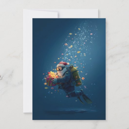 Duikende Kerstman Kerstkaarten Feestdagenkaart (Voorkant)