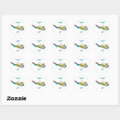 Duikende Stickman Ronde Sticker (Vel)