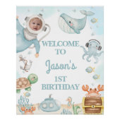 Duiker Blue Oneder Zee 1e Verjaardag Welkom Teken Perfect Poster (Voorkant)