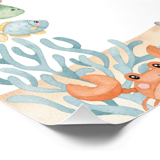 Duiker Blue Oneder Zee 1e Verjaardag Welkom Teken Perfect Poster (Hoek)