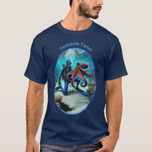 duiker die danst met een grote octopus URM T-shirt