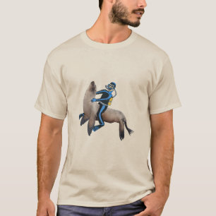  duiker die een grote Zee leent T-shirt