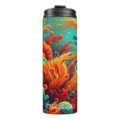 Duiker die het levendige koraalrif verkent thermosbeker (Voorkant)