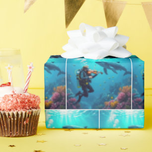 Duiker die viool speelt voor een walvis cadeaupapier