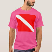Duiker Down Vlag Scuba Diver Snorkelen Duiker Snor T-shirt (Voorkant)