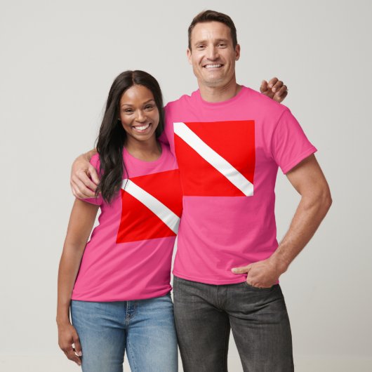 Duiker Down Vlag Scuba Diver Snorkelen Duiker Snor T-shirt (Unisex)