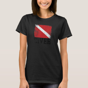 Duiker Duik Vlag Vintage Scuba Duiken Onderwater Z T-shirt